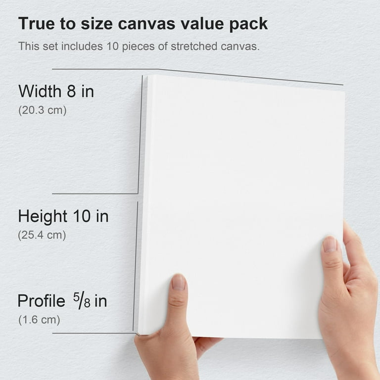 PHOENIX Large Stretched Canvas for Painting 18x24 Inch/5 Value Pack, 8 Oz  Triple Primed 5/8 Inch Profile 100% Cotton White Blank Canvas, Framed  Canvas