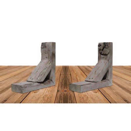 

3 1/2 W x 10 D x 12 H Vintage Farmhouse Bracket Barnwood Decor Collection Reclaimed Grey (2-Pack)