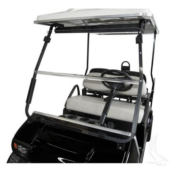 Club Car DS 2000.5 to Current Clear Fold Down Impact Resistant Windshield for CC DS 2000.5 to Current Golf Cart