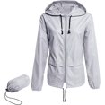 thumbnail image 1 of HTOOQ Imperméable Léger pour Femmes avec Capuche Noir Vestes de Pluie Pliables, 1 of 5