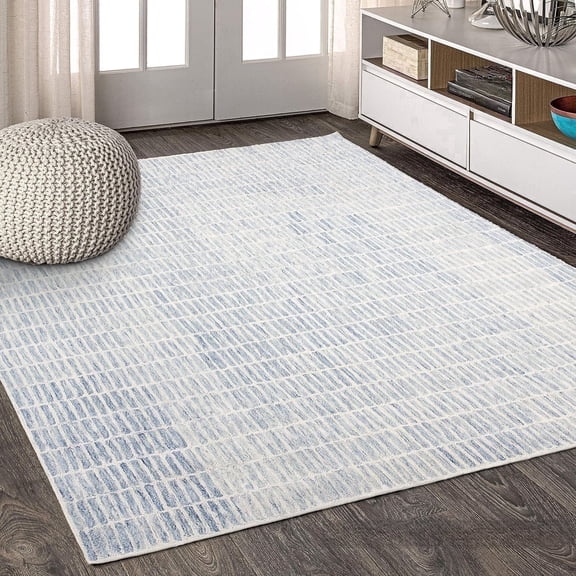 Natural Weave Capitola Geometric Tufted Blue Geomatric Area Rugs, 8' x 10', Non-Slip Backing