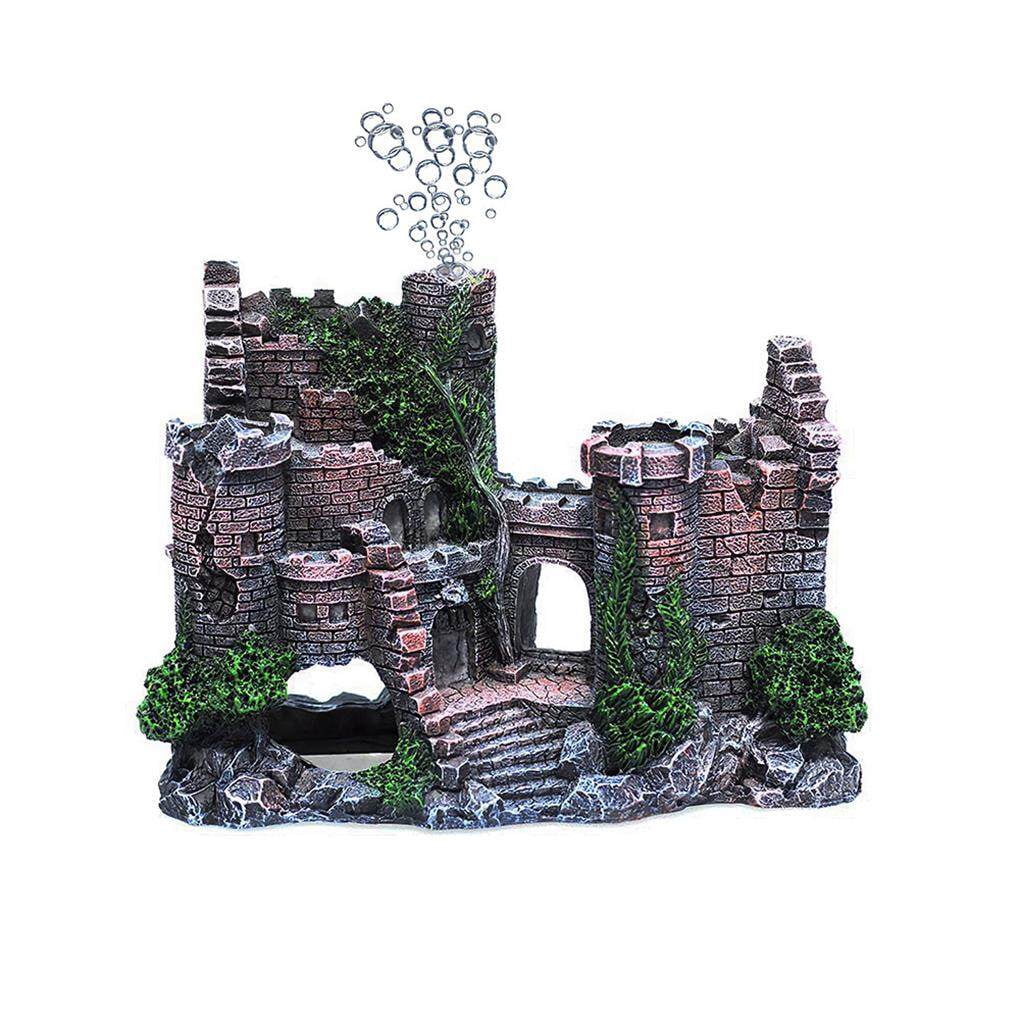 fastboy Aquarium Ornament Aquarium Decoration Stone Castle Resin Hide House Fish Tank Aquarium Accessories Small Shrimp Turtle Fish Tank Accessories