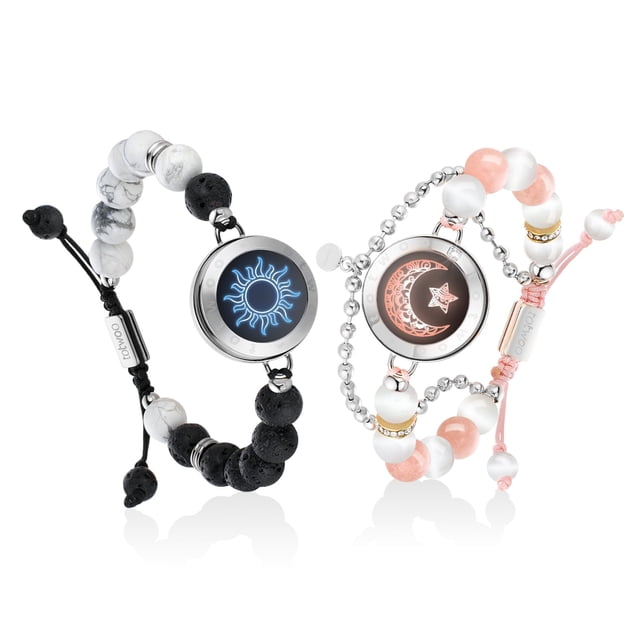 Pulseras TOTWOO Long Distance Touch para parejas con piedras preciosas