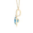 thumbnail image 2 of ANGARA Lab Grown Blue & White Diamond Halo Pendant for Women in 14K Yellow Gold (Size-6x4mm| Clarity-VS) | April Birthstone, Anniversary, Jewelry Gift for Women | Lab-Grown Blue Diamond Necklace, 2 of 6