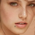 thumbnail image 2 of 18G Bat Wing Heart Lip Rings Studs for Women Men Halloween Cross Tragus Helix Cartilage Earrings Forward Nose Pieced Labret Monroe Barbell Medusa Piercing Jewelry, 2 of 8