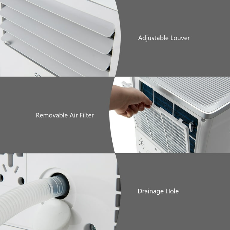 Costway 5000 BTU 8000 BTU ASHRAE Portable Air Conditioner 3 in 1 Air Cooler with Remote Control
