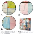 thumbnail image 3 of Designart "Abstract Blue and Pink Cubic Floral Design" Floral Wall Art - Traditional Blue Abstract Floral Entryway Wall Art Print, 3 of 6