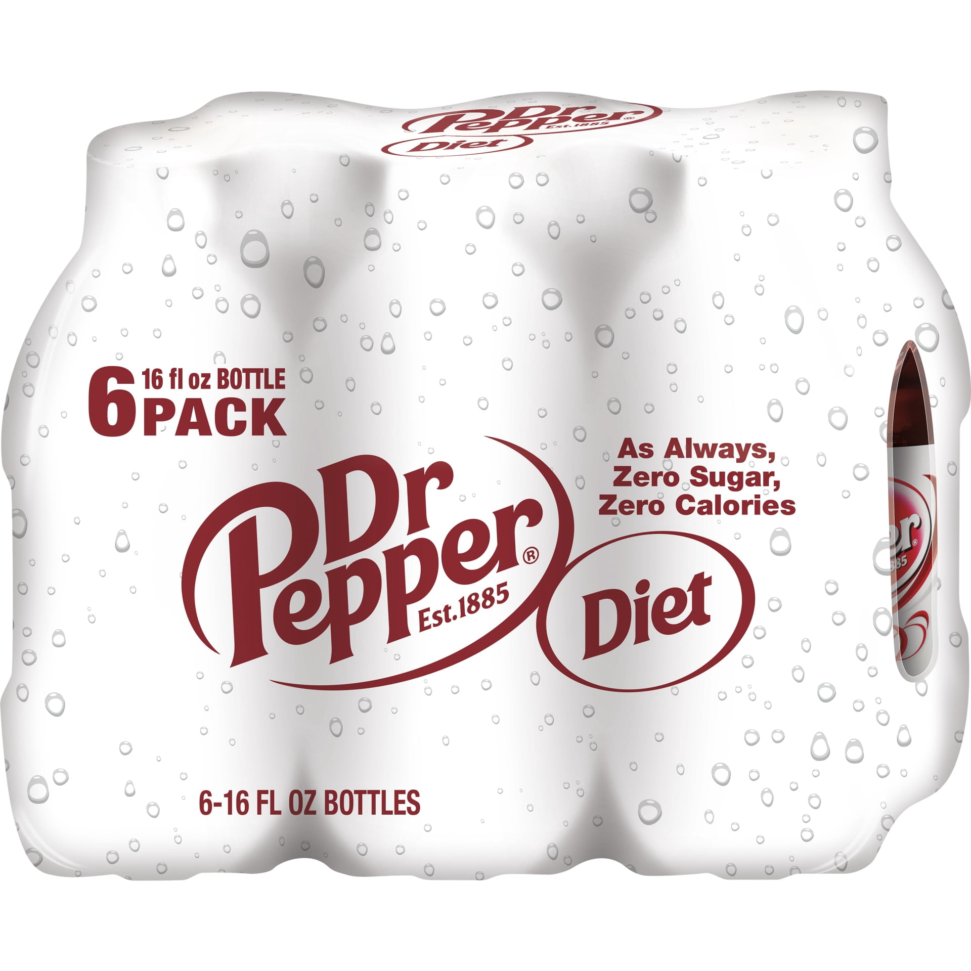 (4 pack) Diet Dr Pepper Soda Pop, 16 fl oz, 6 Pack Bottles