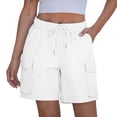 thumbnail image 3 of Nestiefly Hiking Shorts for Women High Waisted Pull On Cargo Casual Quick Dry Golf 7 Inch Inseam Mid Thigh Shorts with Pockets White 2XL, 3 of 9