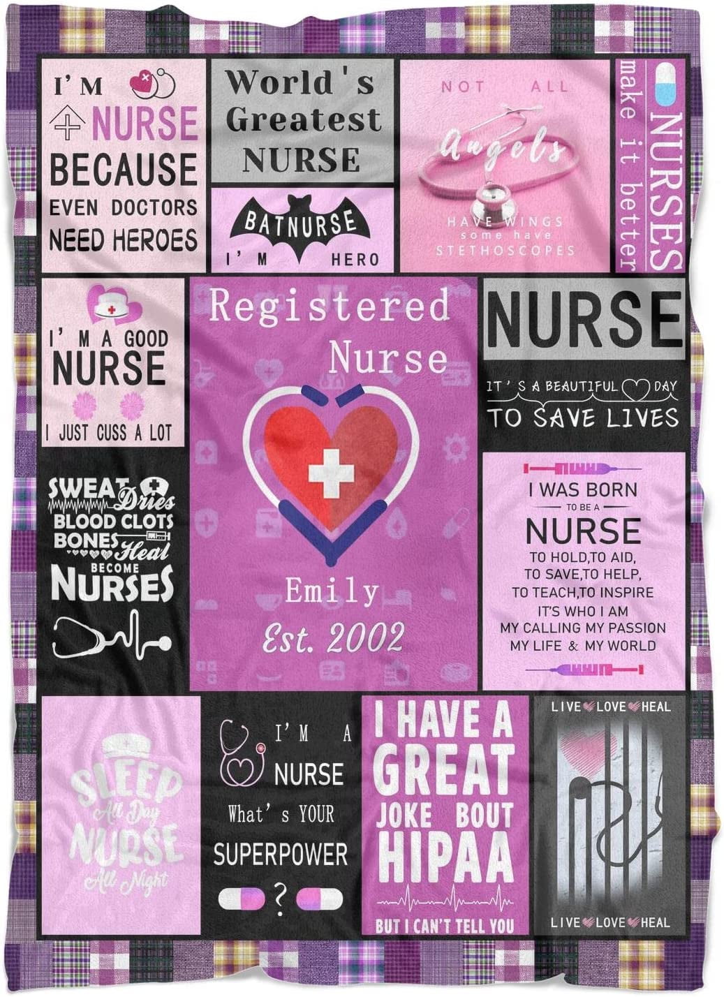 Custom Women Nurses Blanket,Personalized Warm Throw Blanket for Nurses