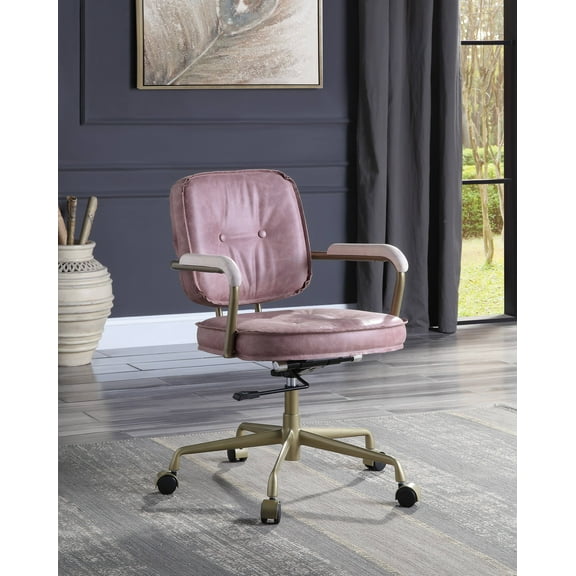 Newboti Siecross Pink Top Grain Leather Office Chair 701535606153233