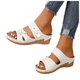 thumbnail image 3 of Bmisegm Ladies Summer Casual Solid Colour Hollow Pearl Slope with Large Size Sandals Slippers Sandals Women Summer White 8.5, 3 of 8