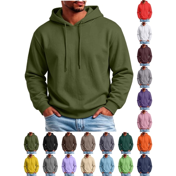 Mens Casual Cotton Hooded Collar Drawstring Hoodies Pullover Sweatshirts Casual Long Sleeve Shirts Orkout, Walking, Gym Fitness Sweatshirts for Men