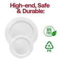thumbnail image 3 of Smarty 6" White with Silver Edge Rim Plastic Pastry Plates 120ct, 3 of 7