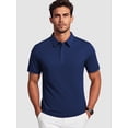 thumbnail image 5 of Cadmus Men's Polo Shirt Quick Dry Performance Short Sleeve Tactical Shirts Pique Jersey Golf Shirt,8688,Dark Navy Blue,XL, 5 of 7