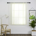 thumbnail image 4 of Yipa Tie Up Roman Shades Window Curtains,Adjustable Window Treatment,Rod Pocket Window Drapes,Slot Top Curtain Panel,Sheer Kitchen Valance,Voile Cafe Scarf Beige 39.3" Width x55" Length 2-Panel, 4 of 9