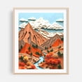 thumbnail image 2 of Assemblage 03 Orange Mountains - India Illustration Landscape Autumn Nature Wildlife Scenic Surrealism Unframed Wall Art Print 18 x 24 inches, 2 of 13
