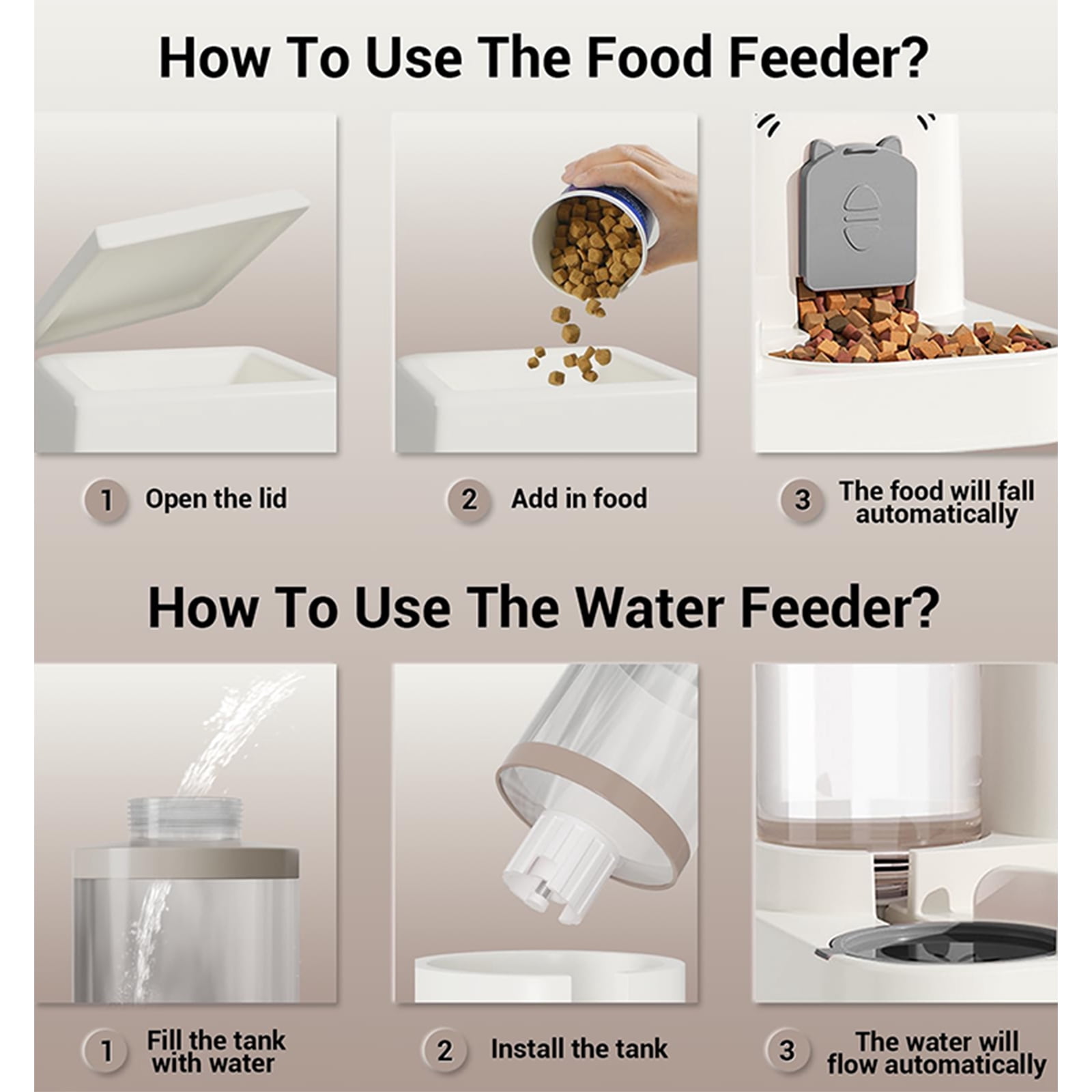 Automatic Pet Feeder, Self-Filling Bowl Dispenser for Cats & Dogs, Green, 600ml Water & 1500ml Food Capacity, 1PC