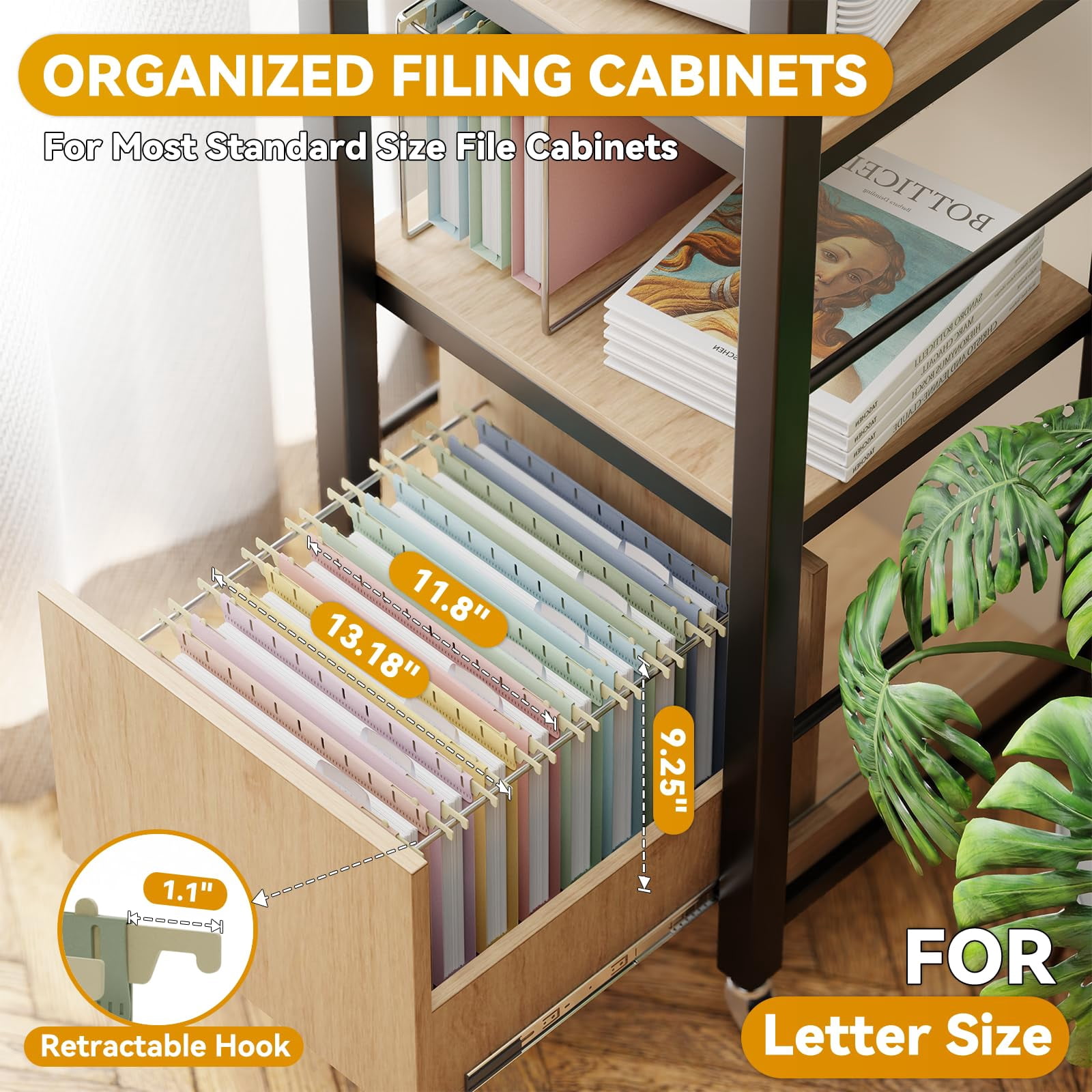 Plastic 1" Expanding Hanging File Folders Letter Size 12 Pack Reinforced Heavy Duty Hang Folder With Tabs Pastel Organizer For Box Filing Cabinet School Office Home