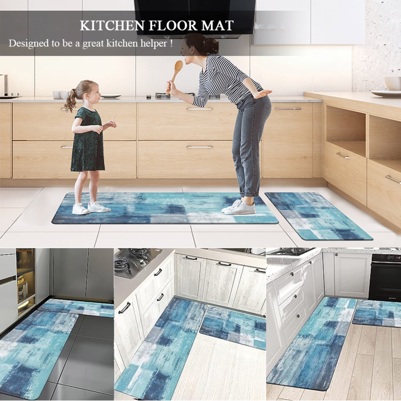 Kitchen Rug Anti Fatigue, Yamaziot 17x39in Kitchen Floor Mat