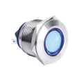 thumbnail image 2 of 19mm 12V Luz indicadora de prueba de agua LED Coche Camión Lámpara de señal de tablero LED ~ Forma plana azul Sharpla Luz del piloto del metal 12V, 2 of 8