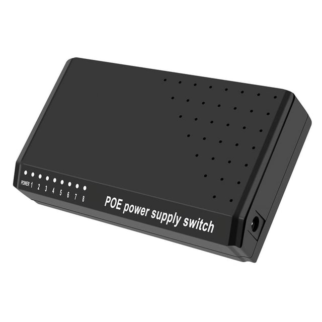 8 Ports 6+2 Injector Power over RJ45 Ethernet Without Power Adapter Family Network System 10/100M for Cameras,1 * POE Switch,Black