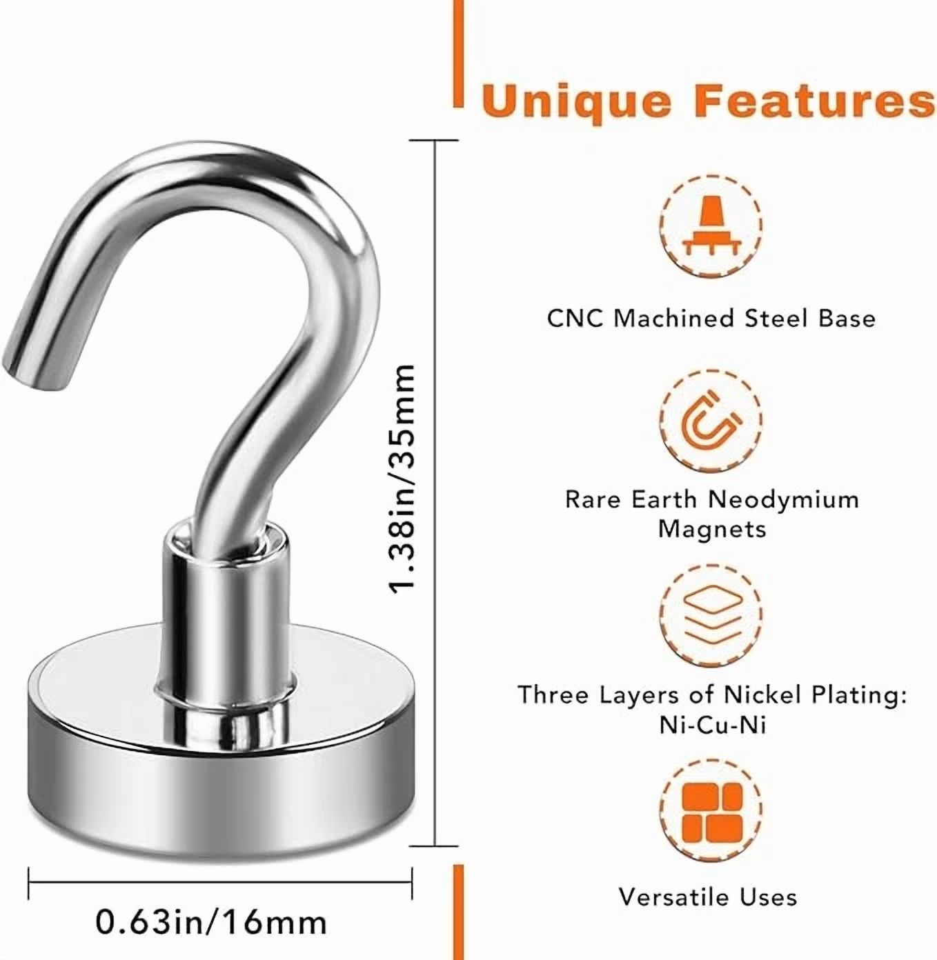 E Bavite Magnetic Hooks 30Lb For Cruise, Grill, Towel