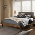 thumbnail image 2 of Baxton Studio Ember Queen Platform Bed in Light Gray and Walnut Brown, 2 of 8