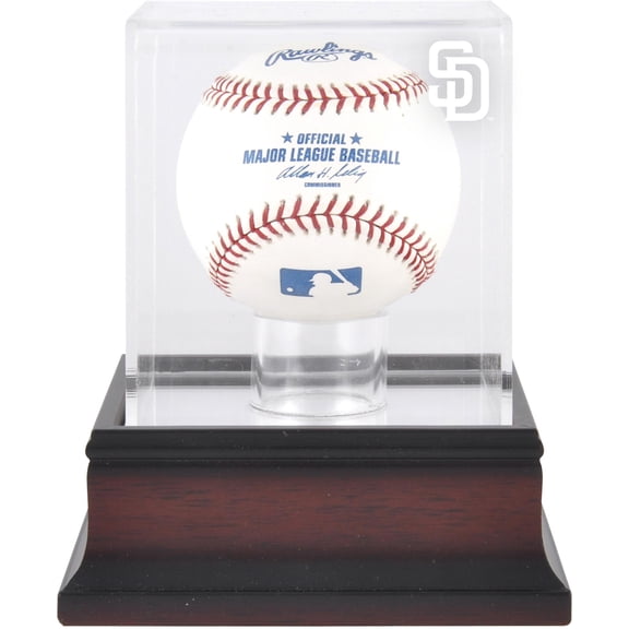 San Diego Padres Mahogany Baseball Logo Display Case