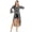 Black, variant on Long Sleeves V Neck Ruffle Printed Shrug - Women's Stylish Ruffle Shrug