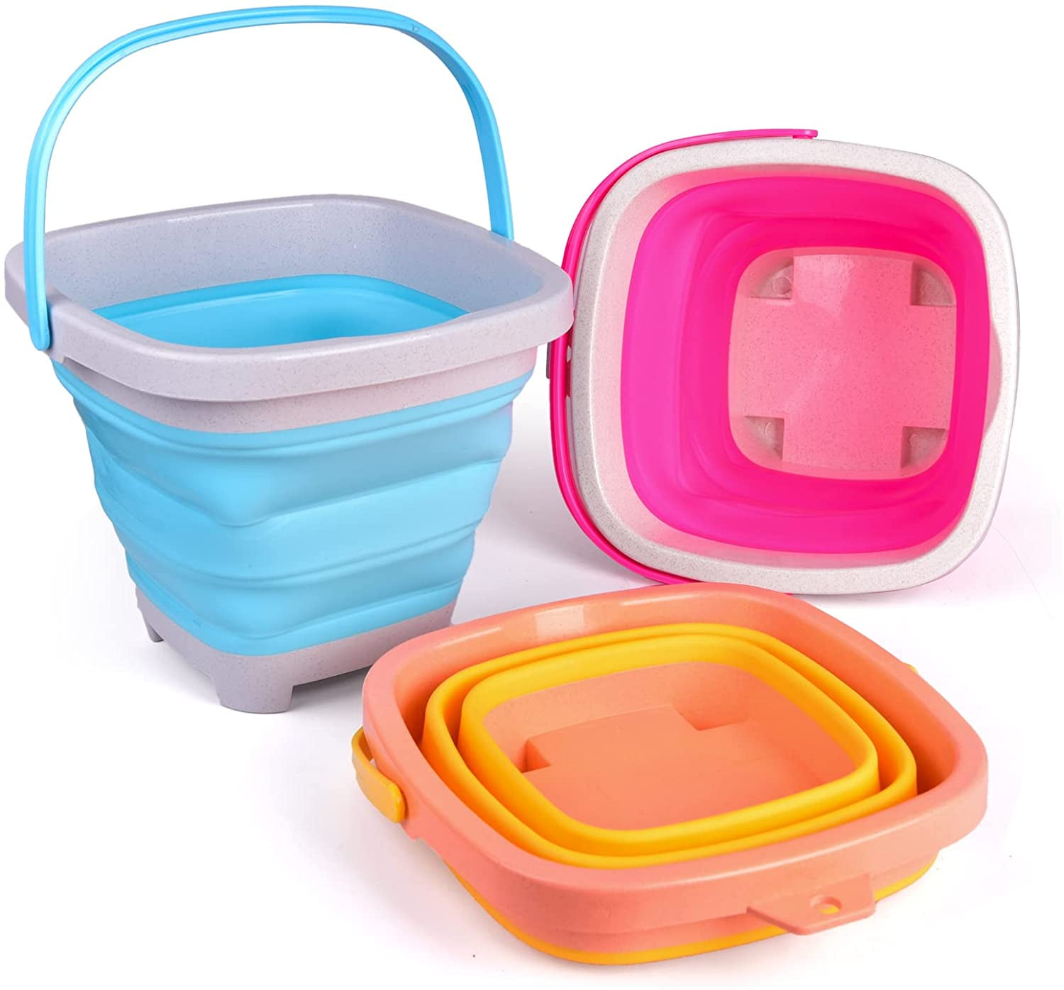 Portable Children Beach Bucket Sand Toy Foldable Collapsible Water Fun  Plastic Pail Multi Purpose Summer Playing Storage Sand - AliExpress