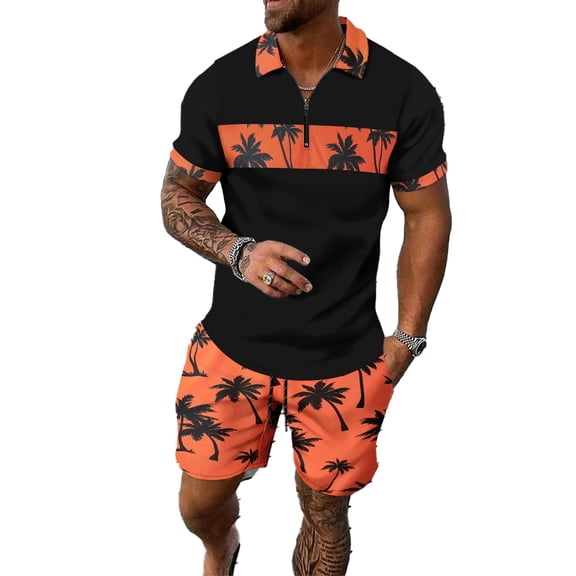 AJZIOJIRO Mens Summer Pullover T-Shirts Shorts Set S-3XL Casual Short Sleeve Cotton Shirt Tops Pants Set