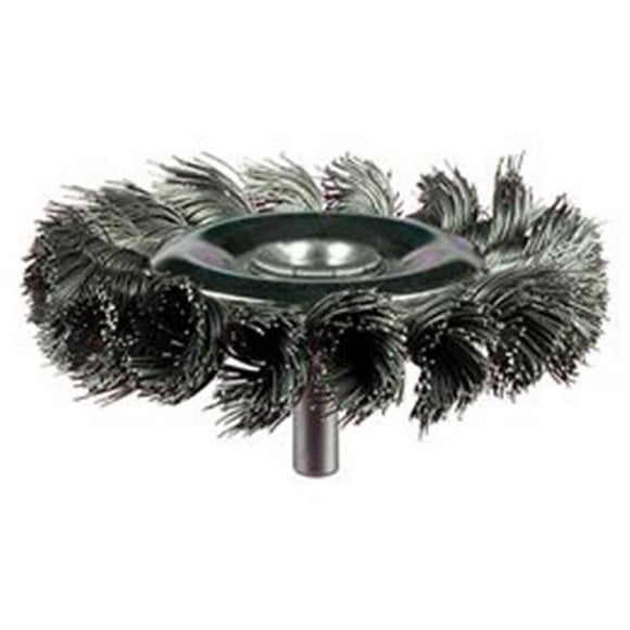 Advance Brush 410-82921 3 in. Shank Mounted Knot Wheel Brush 0.014 Ss Wire