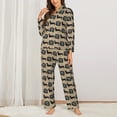 thumbnail image 2 of Fotbe Dachshund Dog Woof Pattern Long Sleeve Pajama Set for Women,Sleepwear Set,2-piece Loungewear Set,Soft PJs Comfy Nightwear with Pockets -Small, 2 of 7