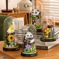 thumbnail image 7 of PISONIC Panda Flower Bouquet Building Set for Adults, Animals Flowers Plants Decor with Dust Cover, Birthday Gift Building Toy for Boys Girls, 1083 PCS Mini Building Blocks, 7 of 7
