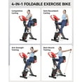 Pooboo 4in1 Exercise Bike Quiet Folding Stationary Bike Exercise Bikes with Arm