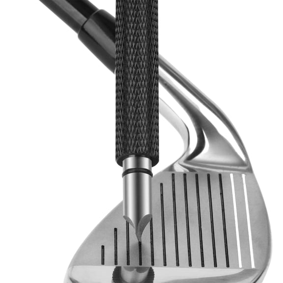 Golf club groove sharpener and cleaner, regrooving tool for wedges irons U grooves V grooves, restore optimal backspin, durable golf accessory, black