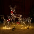 thumbnail image 4 of Gallickan LED Lighted Reindeer for Christmas Decoration, Xmas Outdoor Deer Decor with 60 LED Lights, 3D White Glittered Standing Holiday Display for Outdoor, Indoor, White, B, 4 of 4