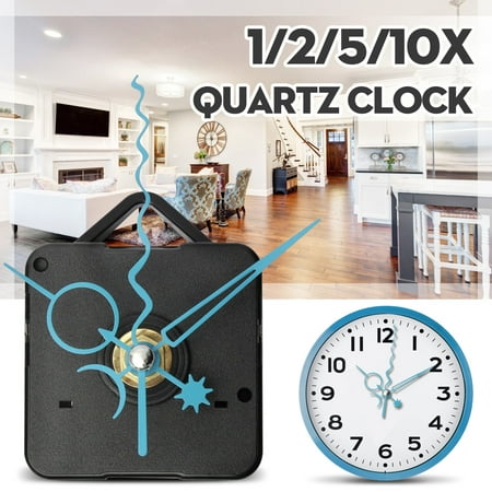 Blue Grandfather Clock DIY Blue Star Moon Hands Silence Black Wall Quartz Clock Spindle Movement Mechanism Repair Part ()