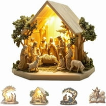 Newborn Flat Christmas Scene Desktop Decorations, Elegant 2D Acrylic Nativity Scene, Unique Religious, Aesthetic Tabletop Decor for Home, Church, Holiday(Not 3D, 1Pc)