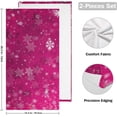 thumbnail image 2 of Beautiful Pink Snowflakes Hand Towels 2 PCS, New Year Christmas Kitchen Towel Ultra Soft and Highly Absorbent,Decorative Fingertip Face Towel for Bathroom Hotel, 28.3"x14.4", 2 of 6