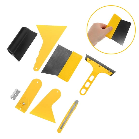 Masteelf 1 Set Automotive Film Wrapping Tool for Car Window Tinting and Film Application Plastic Car Scrapers Squeegee with Handle for Car Window Tinting