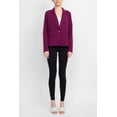 thumbnail image 4 of Nina Leonard Collar Neck One Button Long Sleeve Crepe Jacket-NAVY / L, 4 of 42