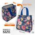 thumbnail image 3 of Pioneer Flower Floral Print Pattern Insulated Lunch Bag for Women & Adults,Large Portable Soft Cooler Lunch Bag,Thermal Food Storage Tote with Pearl Cotton,8.66L,8.75x5.75x9.5 Inch, 3 of 6