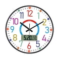 thumbnail image 4 of Reloj de pared infantil, silencioso y colorido, redondo, de 30 cm, para dormitorio, aula escolar. Estilo A, 4 of 9