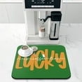 thumbnail image 3 of St Patricks Day Coffee Mat Kitchen Counter Farmhouse Style Clover Irish Kitchen Mat St Patricks Coffee Table Bar Accessories Shamrock Diatom Mud Spring Green Good Lucky Drying Mat 16" X 18", 3 of 6