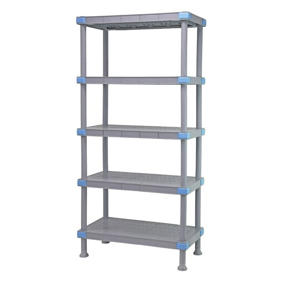 Quantum Storage Systems Shelving Unit, All Plastic in Polypropylene/ABS Material, Gray Color