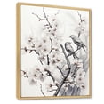 thumbnail image 2 of Designart "Bird Tree Monochrome Graphite " Animals Floater Framed Canvas Print, 2 of 7