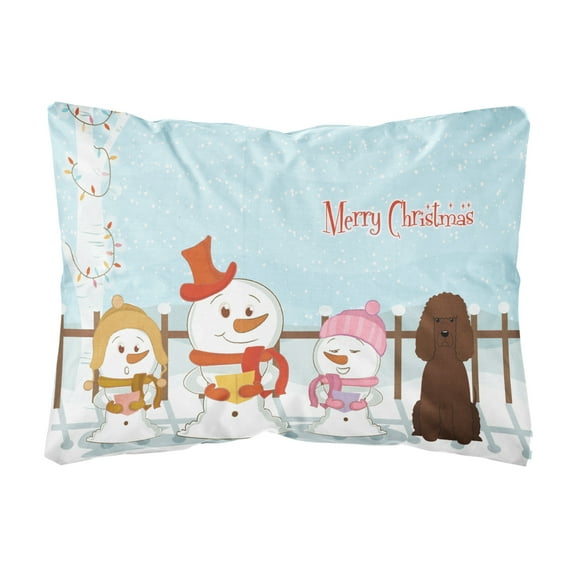 Carolines Treasures BB2394PW1216 Merry Christmas Carolers Irish Water Spaniel Canvas Fabric Decorative Pillow, 12H x16W,