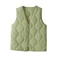 thumbnail image 2 of HOMBOM Womens Fall Quilted Vest Short Green Gilet Lightweight Zip up Quilted Jackets Sleeveless for Women, 2 of 5